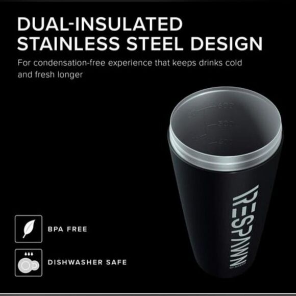 Stainless Steel Shaker - Dual-Insulated, 20oz Shaker Cup with Built-In Grate - Picture 7 of 16